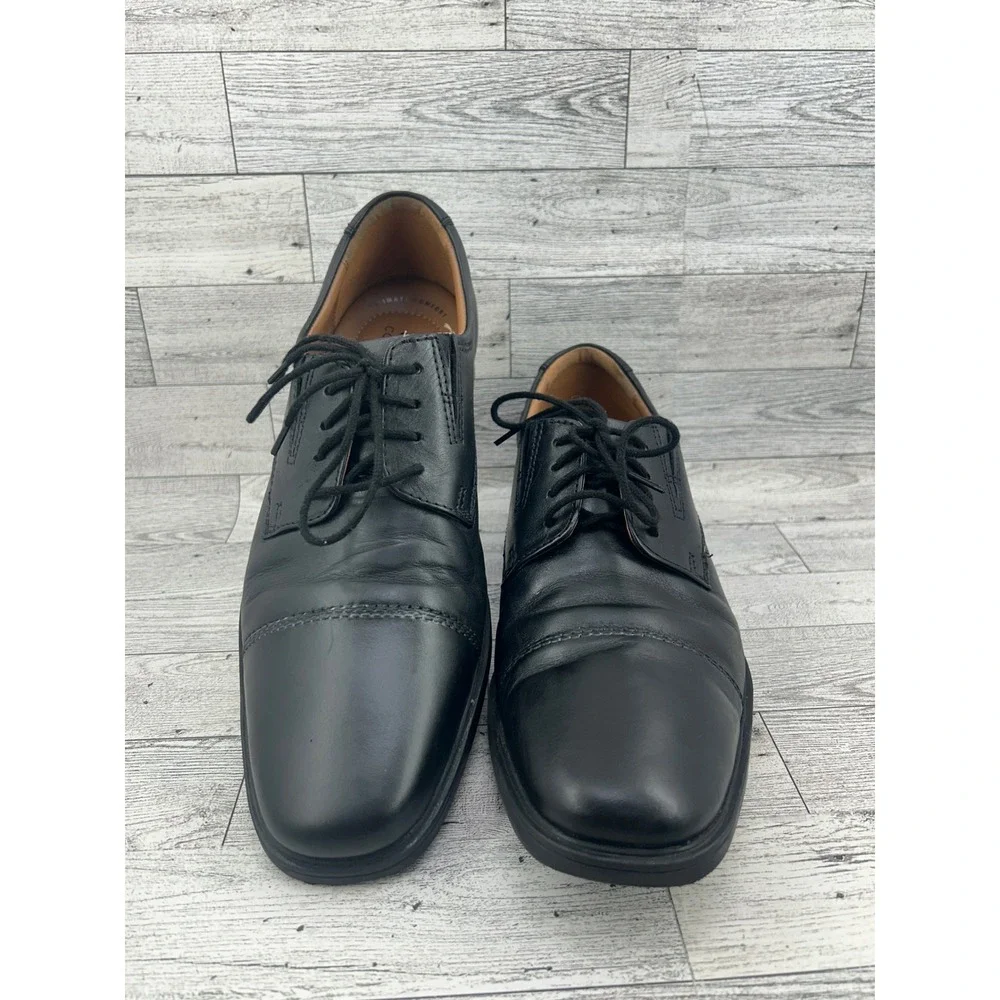 Clarks Whiddon Cap Mens Black Leather Lace Up Oxford Shoes 261103097075 Sz 8.5M‎